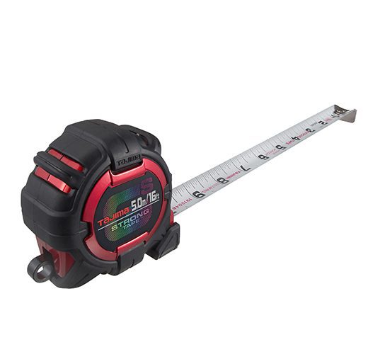 Tajima Hi-Lock Tape Measure with Standard and Metric Scale 16'/5M - HL-16/5MBW